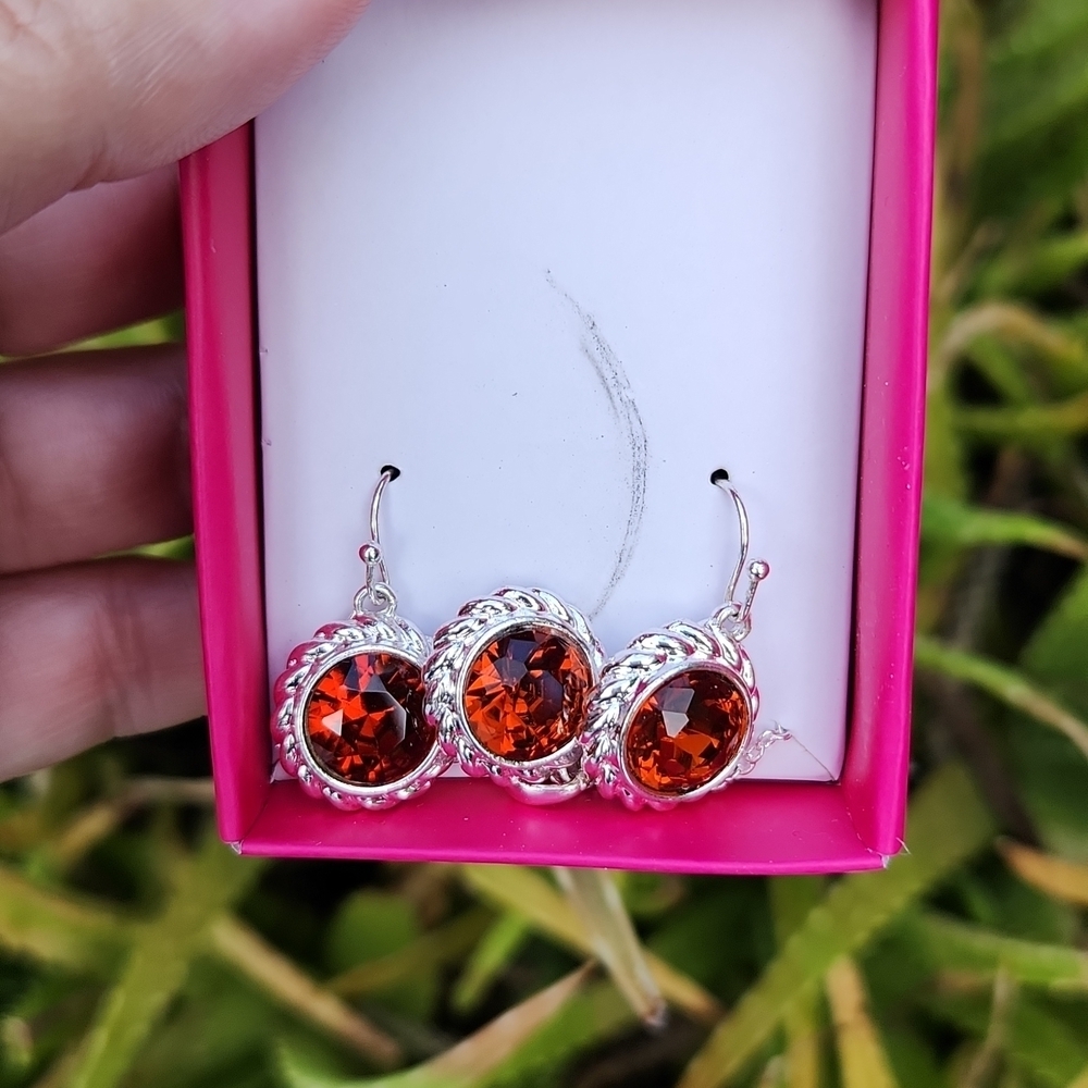 NEW! NOVEMBER  Birthstone Necklace & Earring  Set - November  TOPAZ